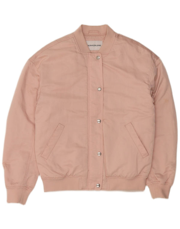 CALVIN KLEIN JEANS Veste bomber surdimensionnée pour femme UK 10 Small Rose