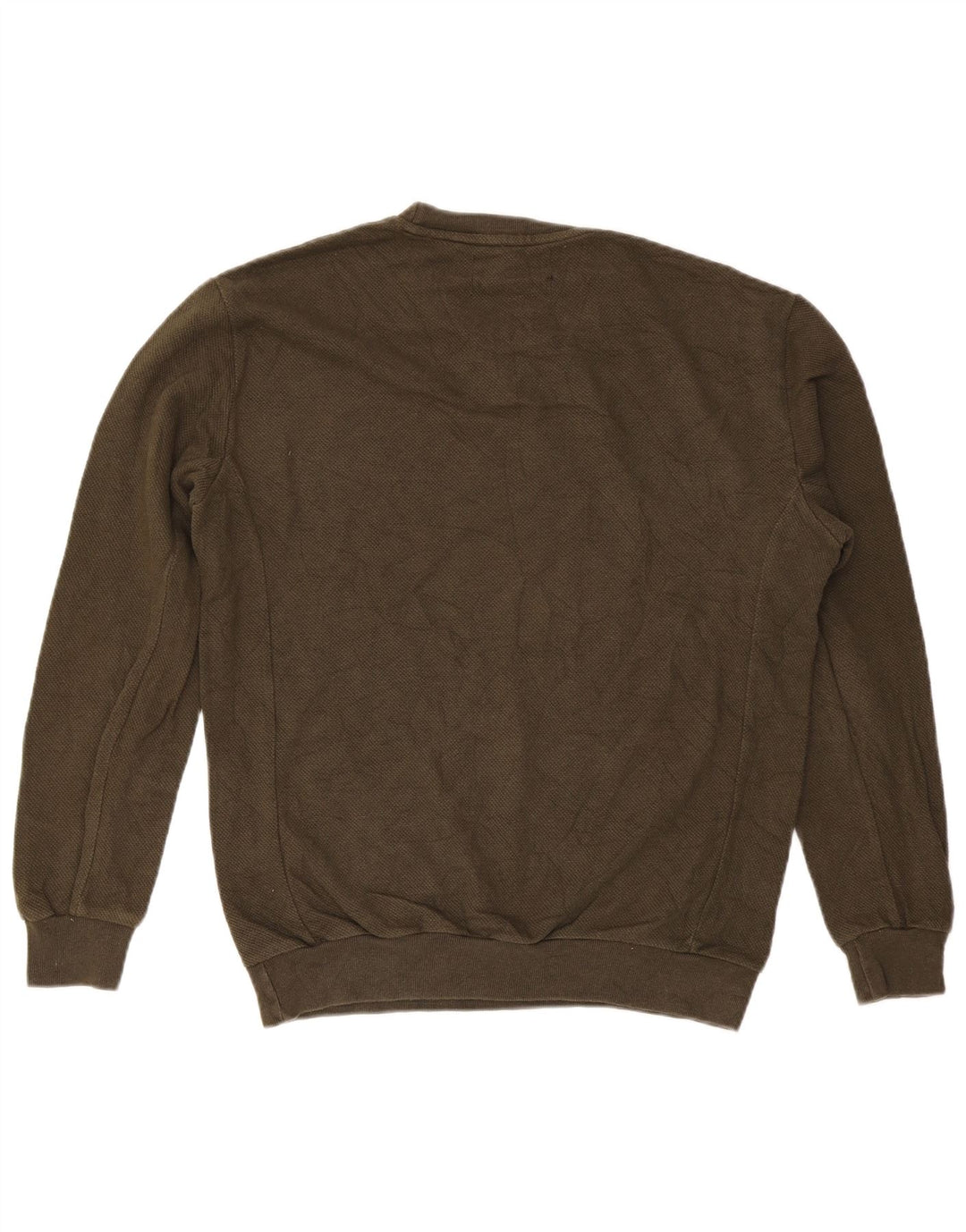 Zara Pull à col rond en coton kaki moyen pour homme