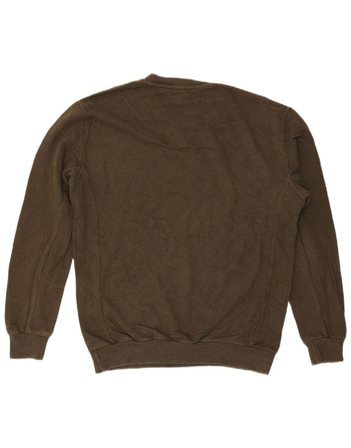 Zara Pull à col rond en coton kaki moyen pour homme