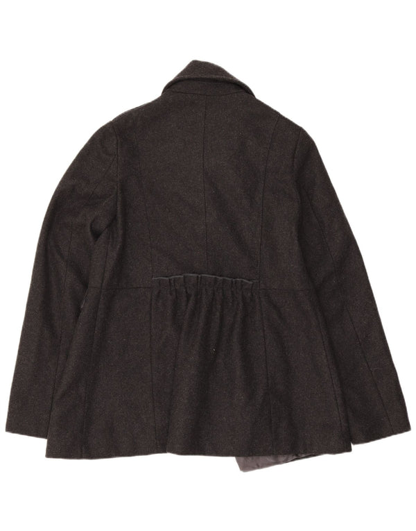 Benetton Pardessus Militaire Fille 10-11 Ans XL Gris Laine