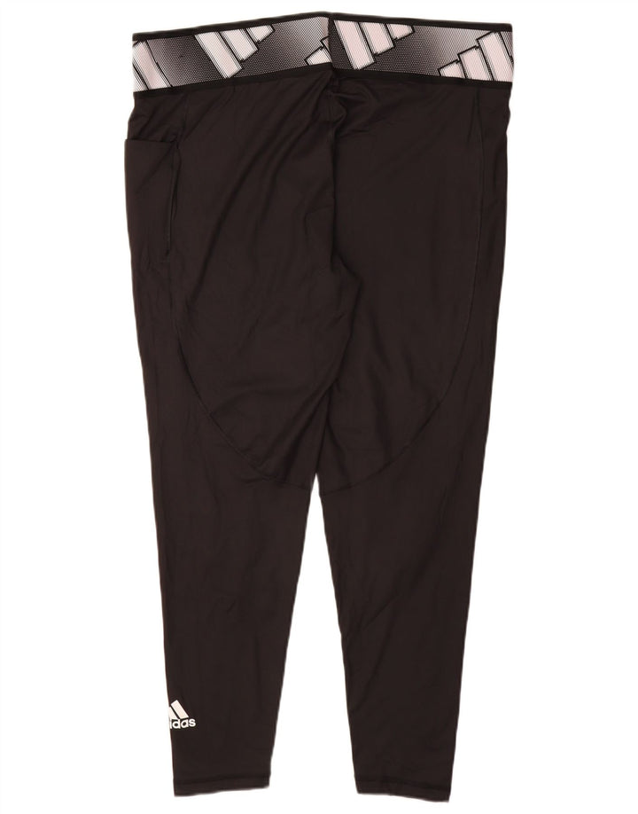 Adidas Leggings graphiques pour femmes UK 24/26 2XL Noir Polyester