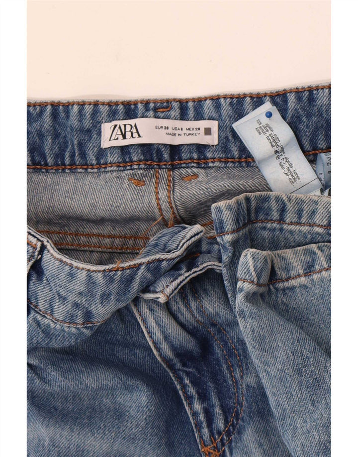 Zara Jean évasé pour femme EU 38 Small W28 L32 Bleu Coton