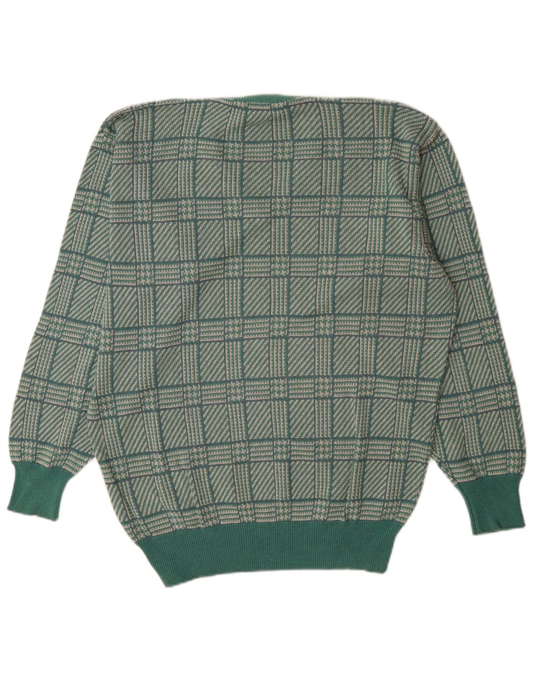 St. Andrews Pull col V pour homme Motif pied-de-poule Vert