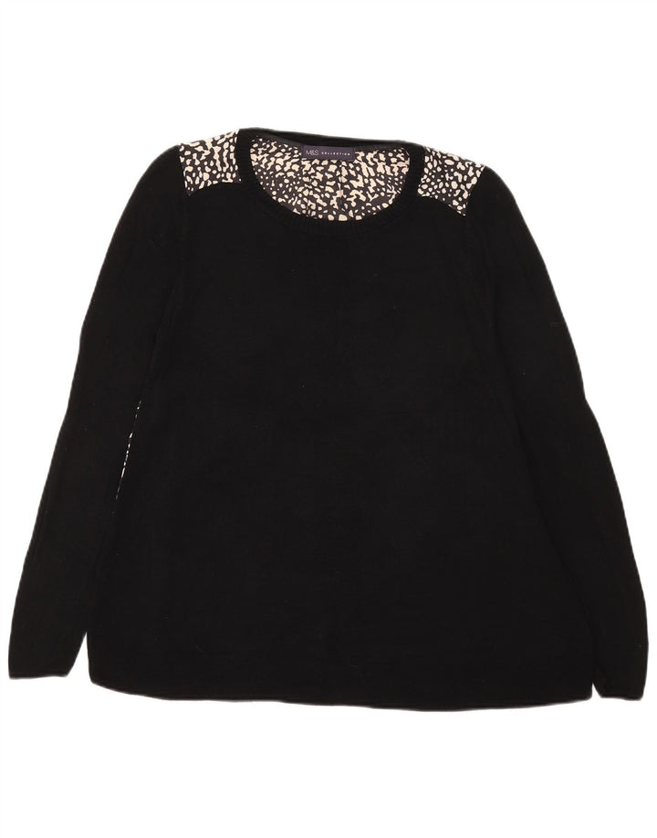Marks & Spencer Haut à manches longues pour femme UK 42 Medium Noir Imprimé animal