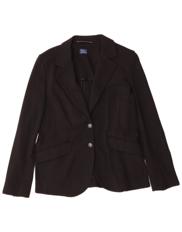 Trussardi Jeans Veste Blazer 2 Boutons Femme IT 46 Large Noir Viscose