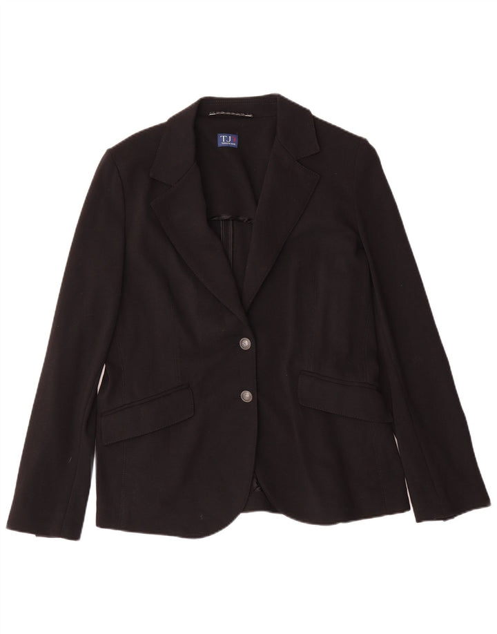 Trussardi Jeans Veste Blazer 2 Boutons Femme IT 46 Large Noir Viscose