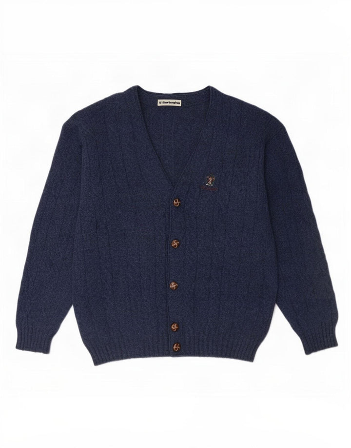 Burlington Pull Cardigan Homme IT 48 Laine Bleu Marine Moyen