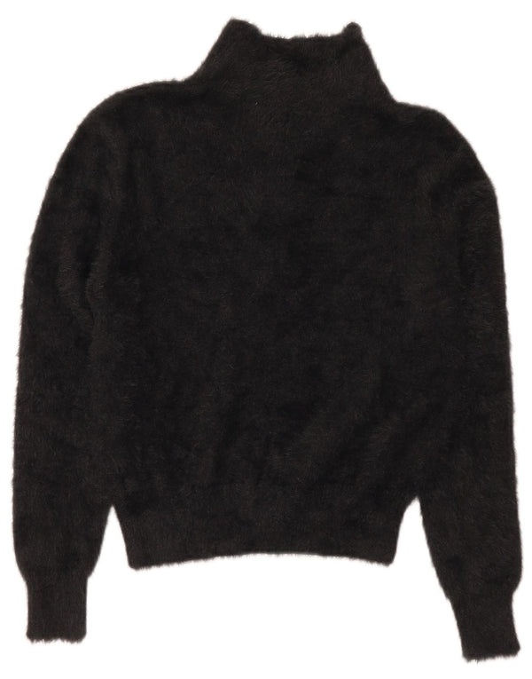Zara Pull court à col polo pour femme UK 10 Petit nylon noir