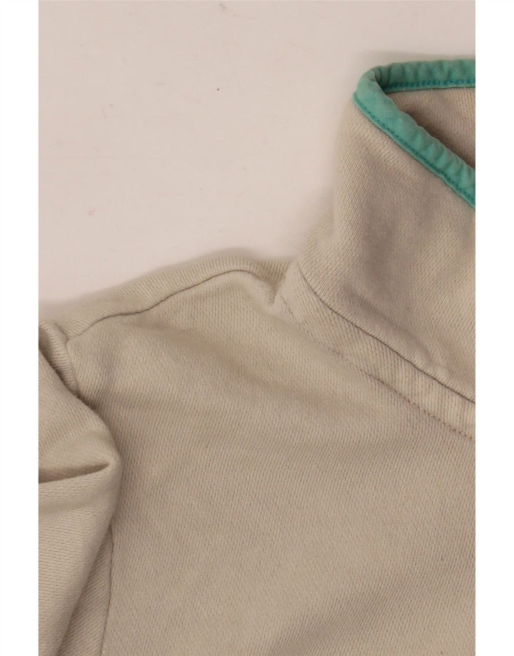 Joules Womens Button Neck Sweatshirt Jumper UK 16 Large Blanc Rayé