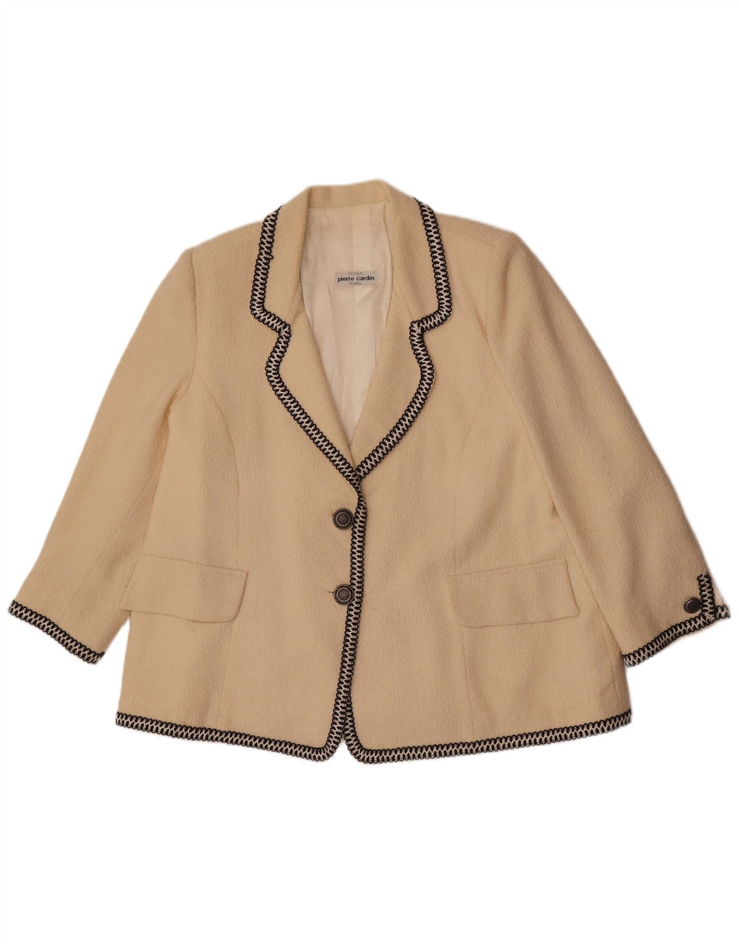 Pierre Cardin Veste blazer à 2 boutons pour femme UK 14 Large Beige