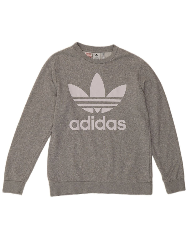 Adidas Sweatshirt Graphique Fille 15-16 ans Gris Moucheté Coton