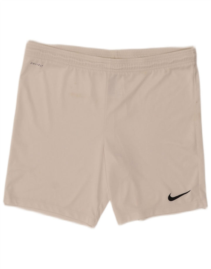 Short de sport Nike Dri Fit pour hommes, grand, blanc, polyester