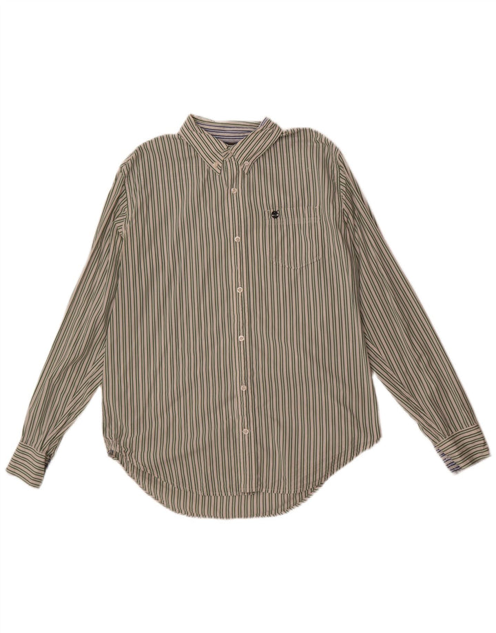 Timberland Chemise Slim Fit Homme Grand Coton Rayé Vert