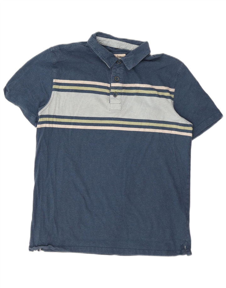 Fat Face Polo Homme Large Bleu Colorblock Coton