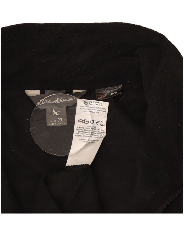 Eddie Bauer Pull polaire à col zippé pour homme XL Noir Polyester