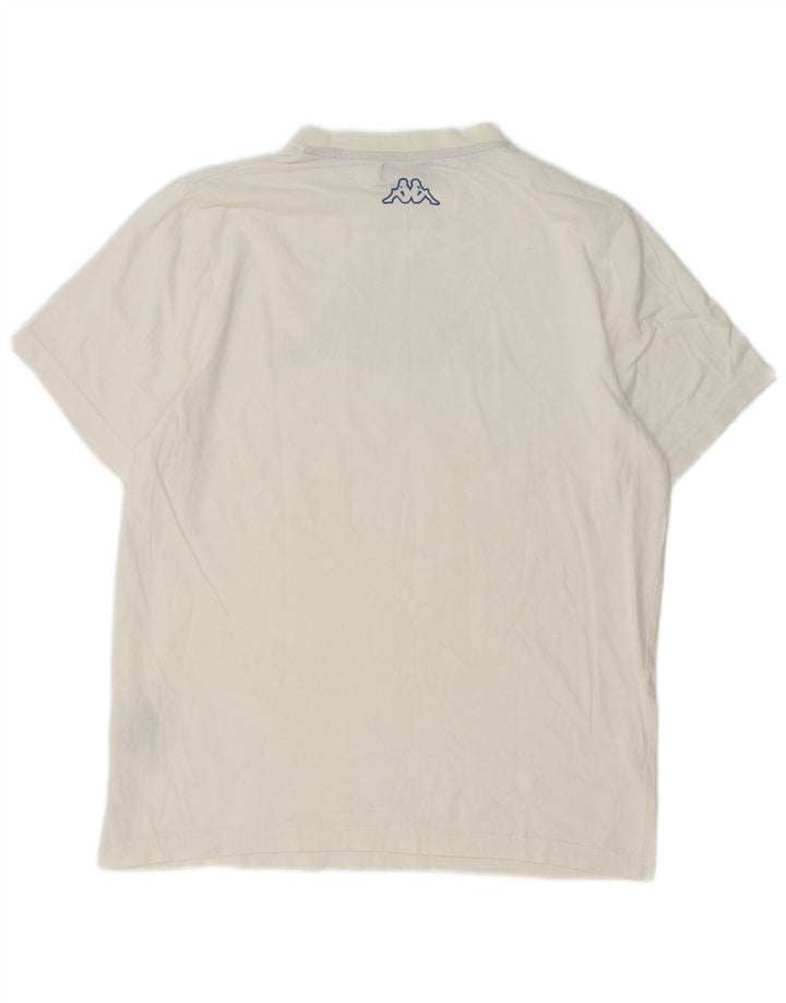 Kappa T-Shirt Graphique Homme Blanc Moyen Coton