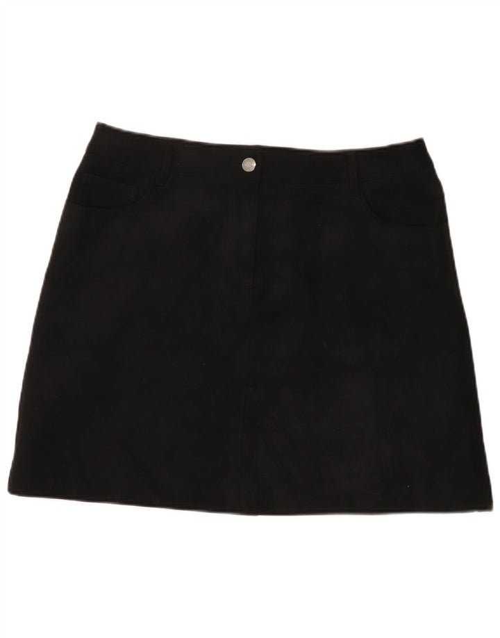 Marks & Spencer Mini-jupe femme UK 14 Large W32 Noir Polyester