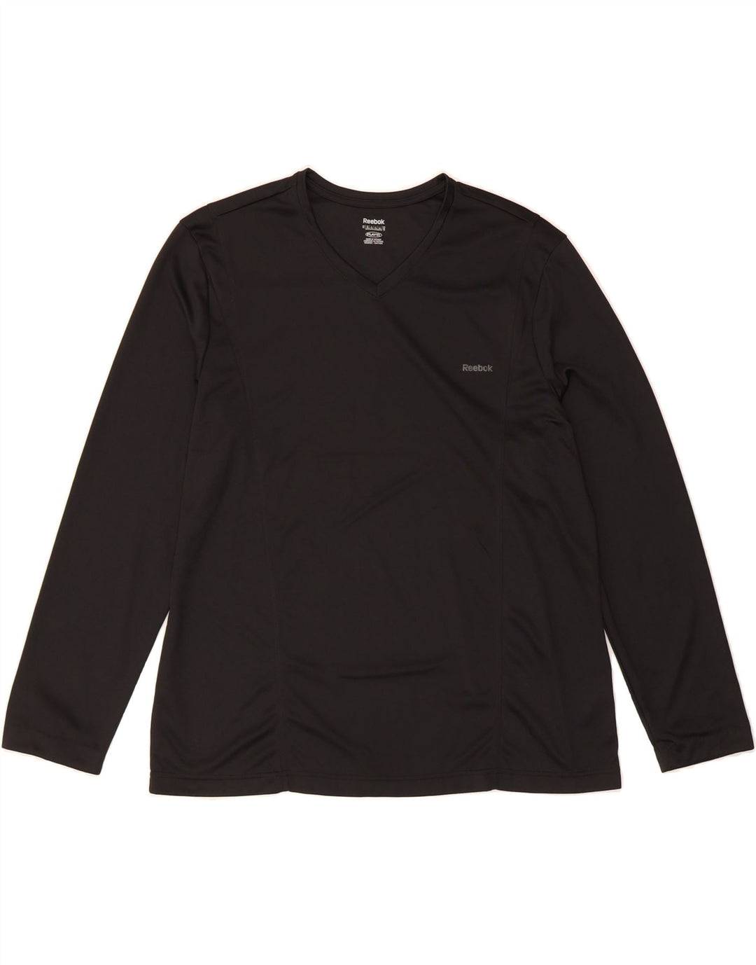 REEBOK Womens Top Long Sleeve UK 20/22 XL Black Polyester Vintage Reebok and Second-Hand Reebok from Messina Hembry 