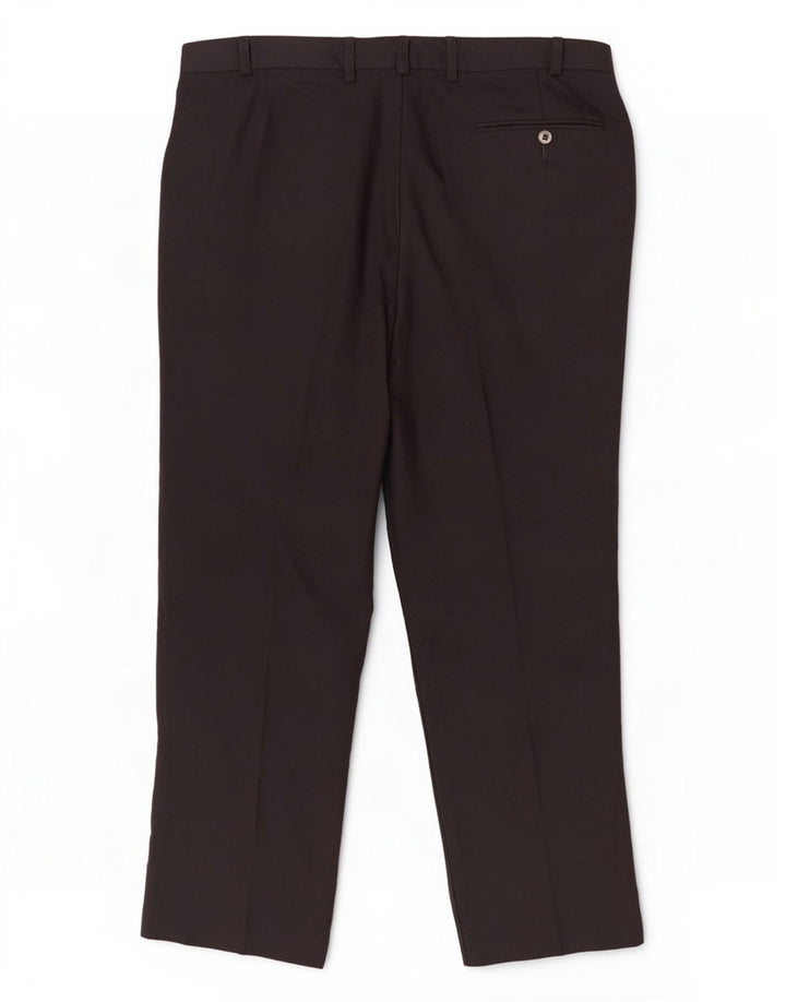Marks & Spencer Pantalon de Costume Droit Homme W36 L29 Noir Polyester