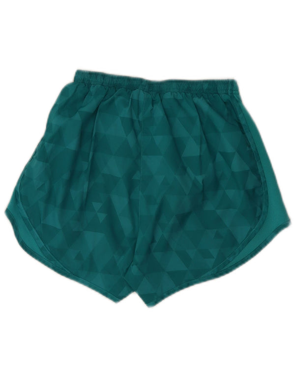 Nike Short de sport Dri Fit pour femme UK 4 XS Turquoise géométrique Polyester
