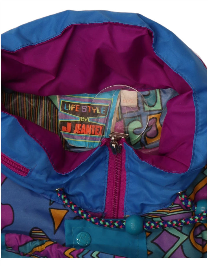 J Jeantex Veste de pluie à motif abstrait pour homme IT 50/52 XL Bleu Colourblock