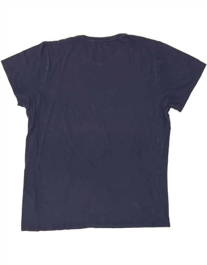 LEE Mens Graphic T-Shirt Top 2XL Navy Blue Cotton Vintage Lee and Second-Hand Lee from Messina Hembry 