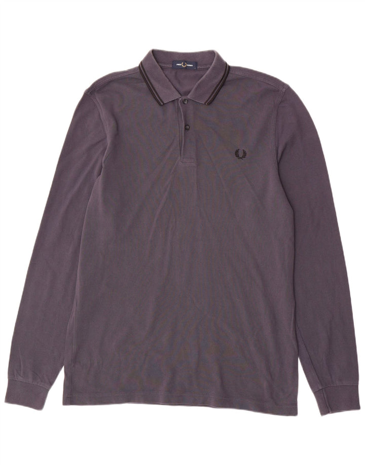 Fred Perry Polo à manches longues pour hommes, grand coton gris