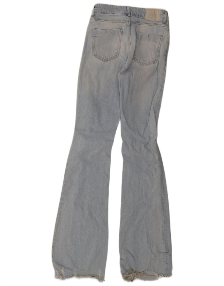 Zara Jean évasé vieilli pour femme Taille 34 2XS W24 L36 Bleu