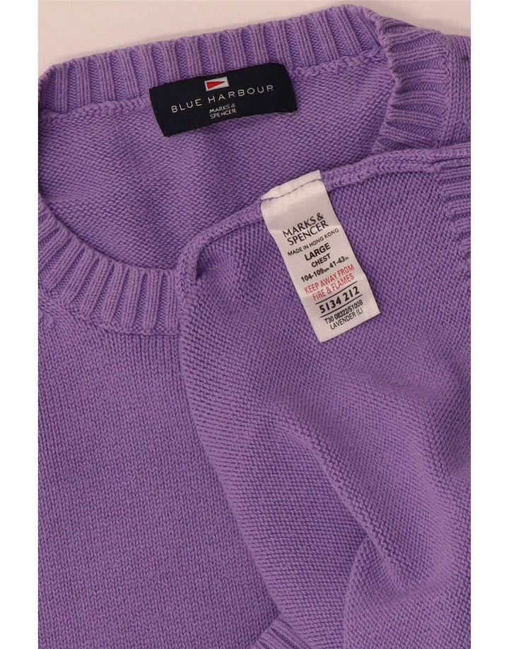 Marks & Spencer Pull à col rond bleu Harbour pour homme, grand violet