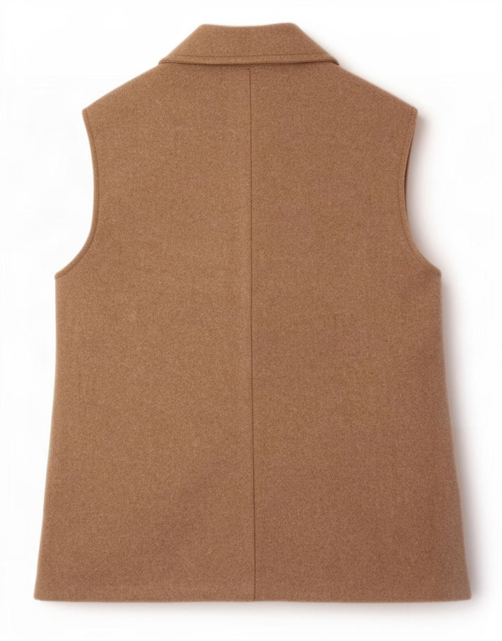 Zara Veste blazer surdimensionnée sans manches pour femme UK 14 Beige moyen