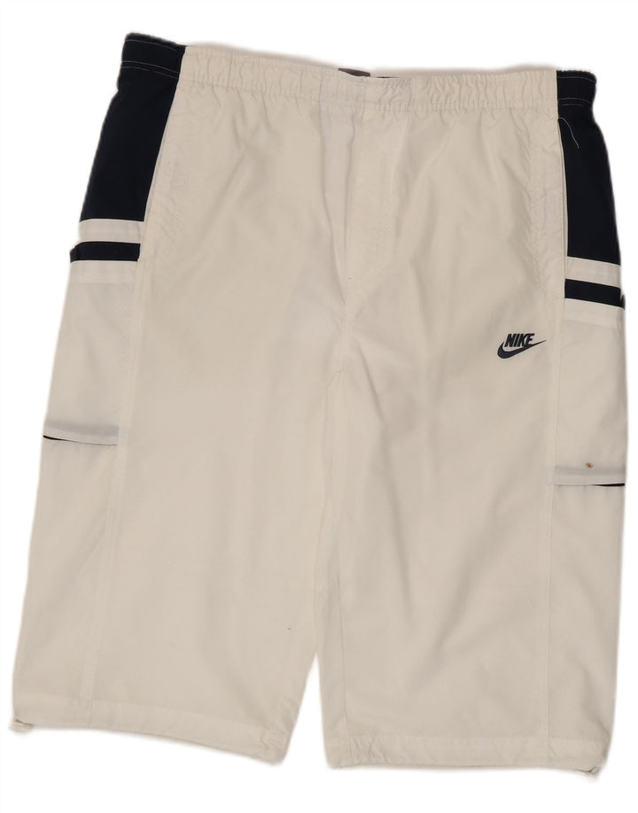 Nike Short de sport pour homme UK 37/39 XL Blanc Colorblock Polyester