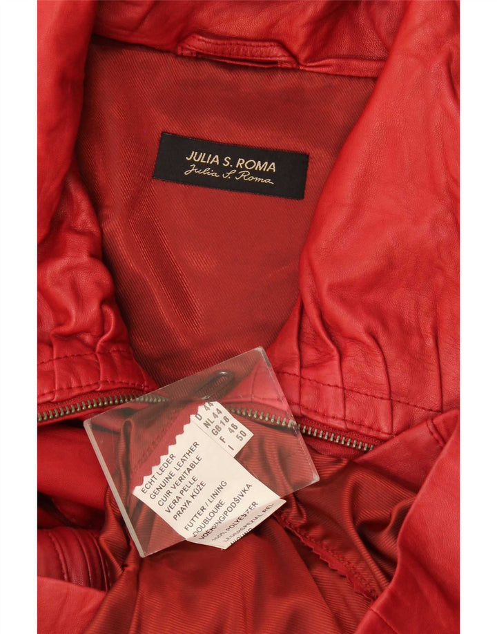 Julia S. Roma Veste en cuir pour femme UK 18 XL Cuir rouge