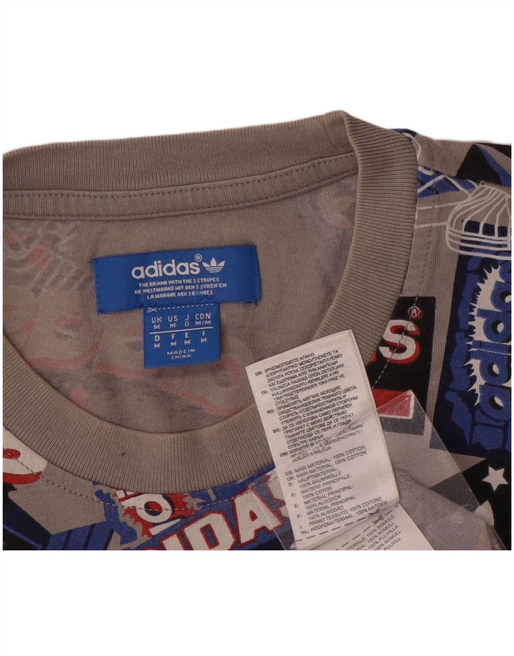 Adidas T-Shirt Graphique Homme Gris Moyen Coton