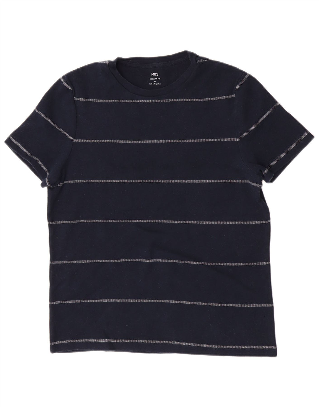 Marks & Spencer T-Shirt Regular Fit Homme Bleu Marine Rayé
