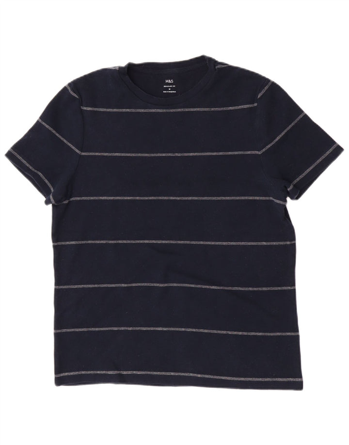 Marks & Spencer T-Shirt Regular Fit Homme Bleu Marine Rayé