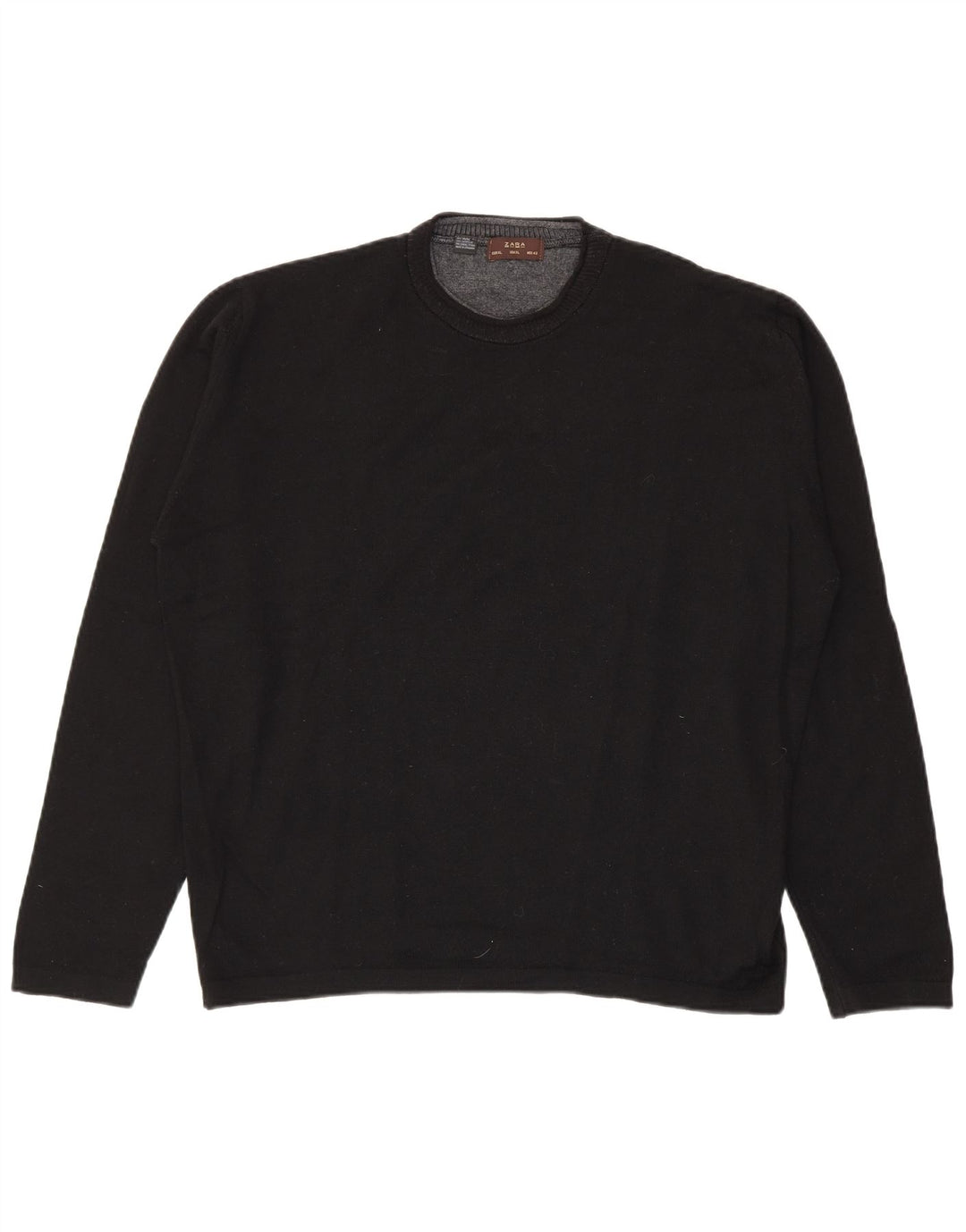 Zara Pull ras du cou pour homme XL en laine noire