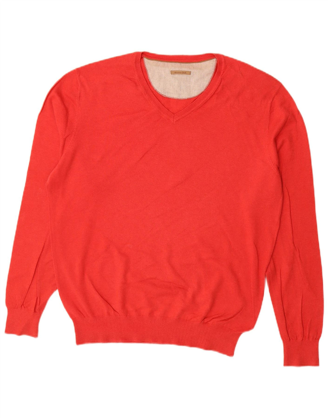 MASSIMO DUTTI Pull col V Homme Grand Rouge Cachemire