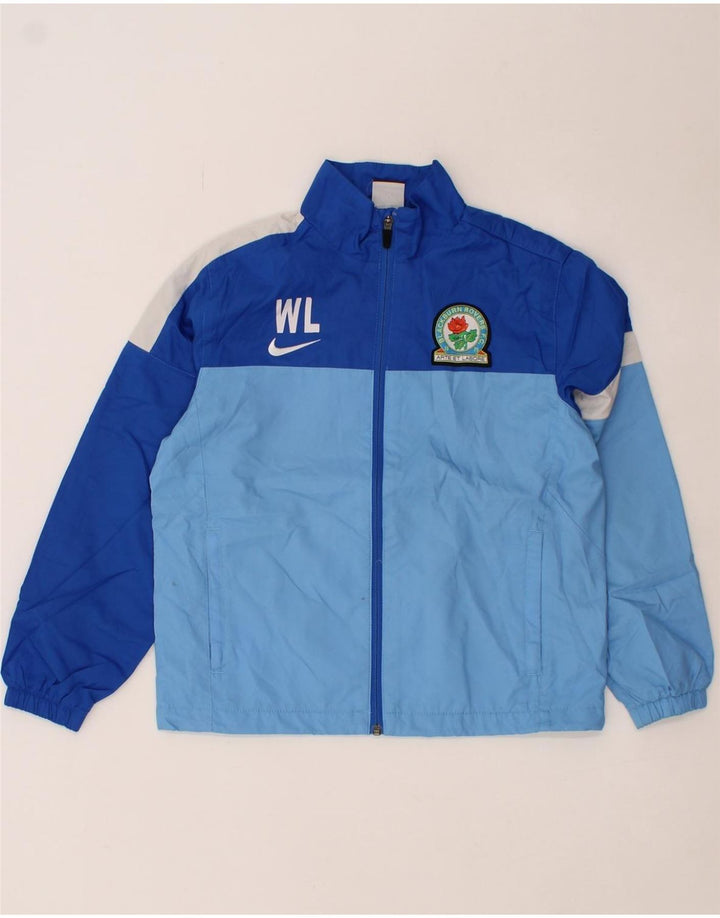 NIKE Boys Graphic Tracksuit Top Jacket 10-11 Years Medium Blue Colourblock Vintage Nike and Second-Hand Nike from Messina Hembry 