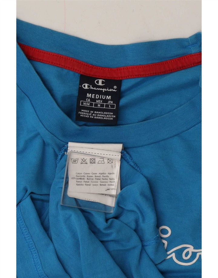 Champion T-Shirt Graphique Homme Bleu Moyen Coton