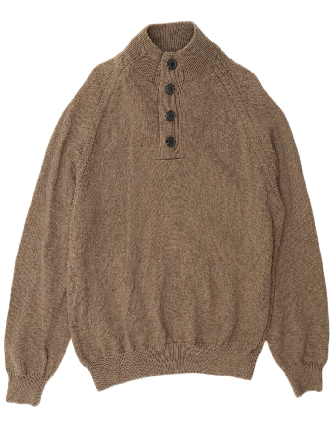 Marks & Spencer Pull à col boutonné pour homme XL en coton marron