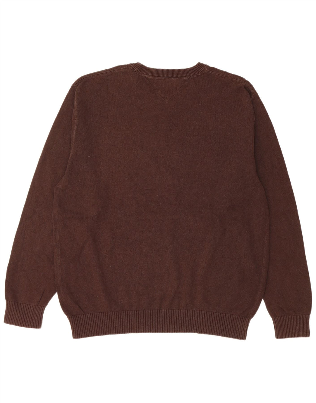 TOMMY HILFIGER Pull ample à col rond pour homme en coton marron 2XL