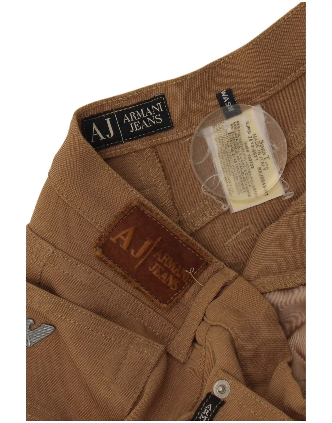 Armani Pantalon décontracté slim pour femme W30 L34 Marron Polyester