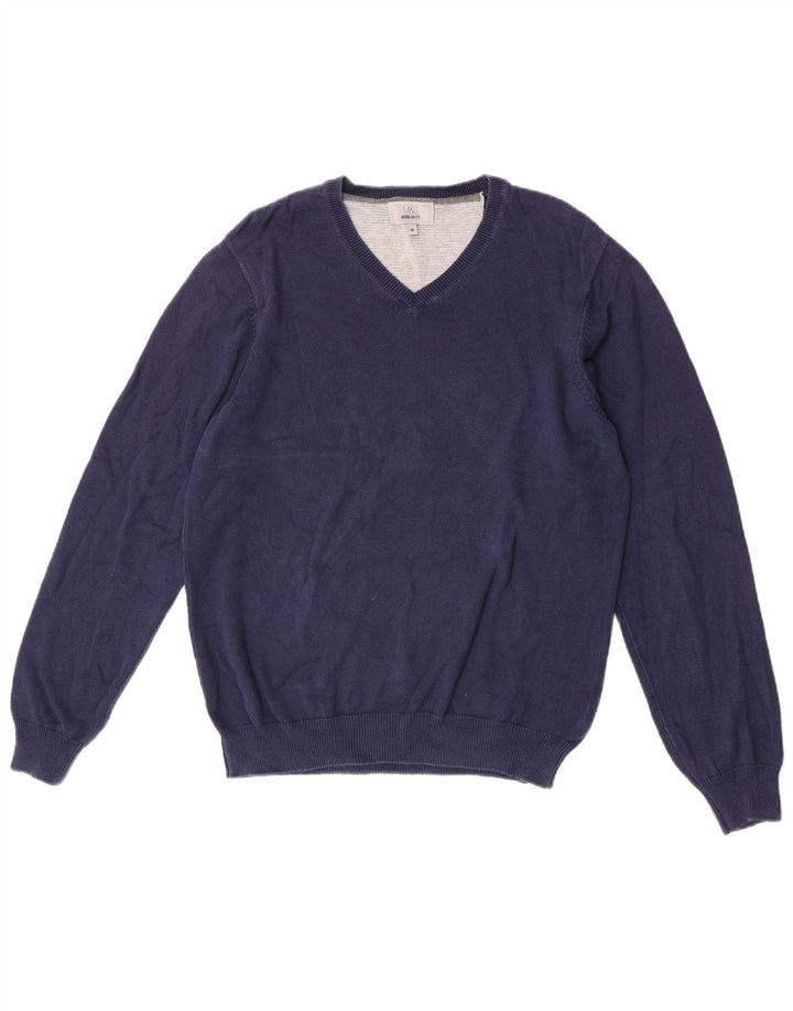 Marks & Spencer Pull Regular Fit Col V Homme Bleu Marine Moyen