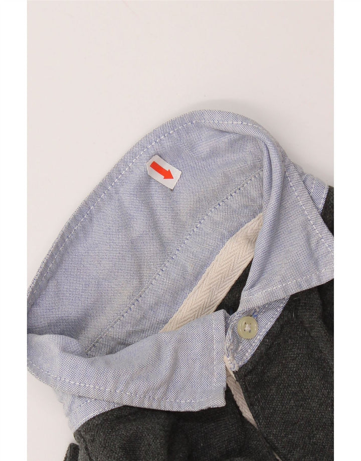 RALPH LAUREN Robe polo à manches longues pour femme UK 12 Coton gris moyen