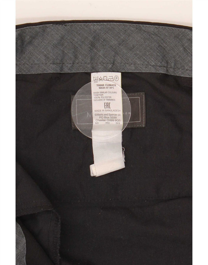 Marks & Spencer Pantalon de Costume Droit Homme W40 L29 Noir Polyester