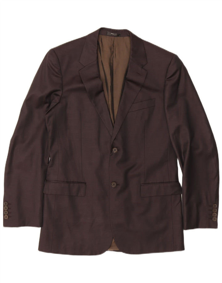 Calvin Klein Veste blazer à 2 boutons pour hommes, grande laine vierge bordeaux