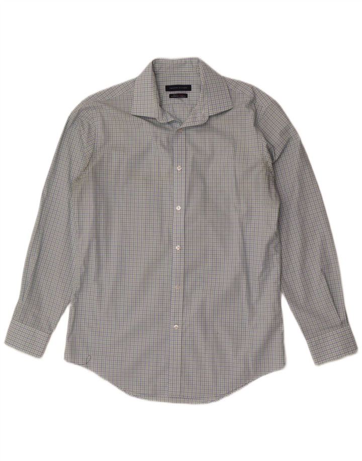 Tommy Hilfiger Chemise homme Taille 15 1/2 Coton à carreaux bleu moyen