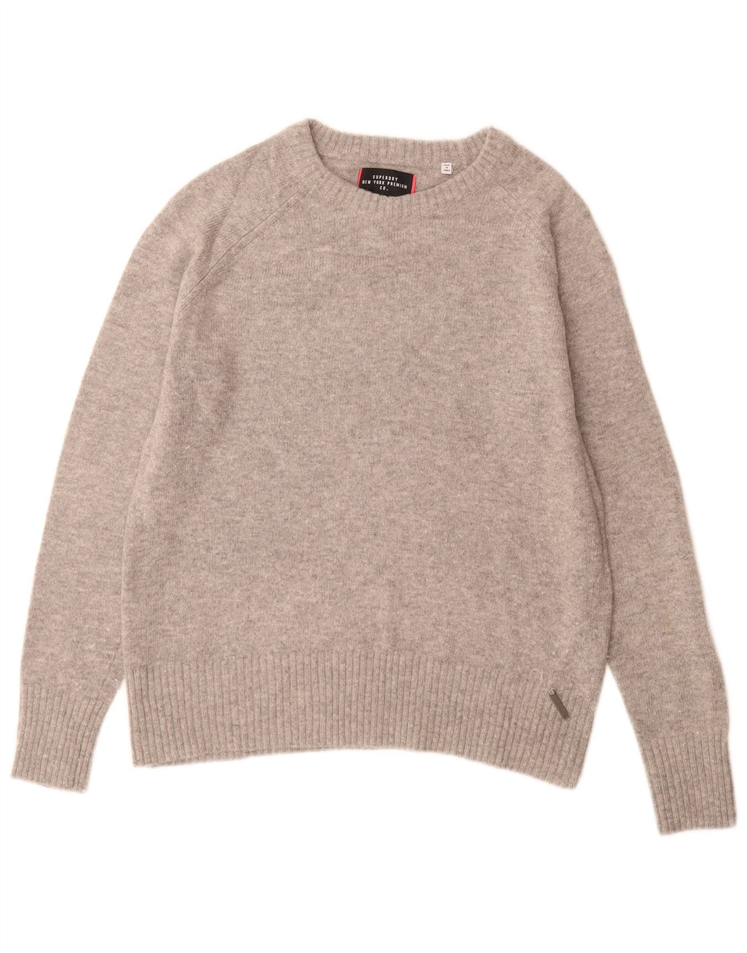 Superdry Pull à col bateau pour femme UK 14 Nylon gris moyen