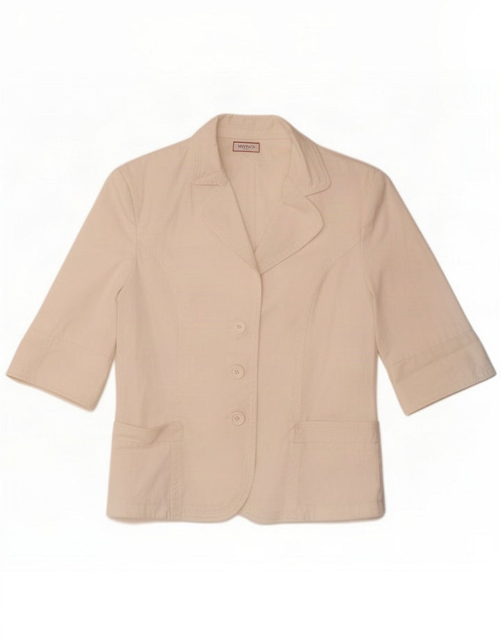 Max & Co. Veste blazer à manches courtes 3 boutons pour femme UK 12 Blanc moyen