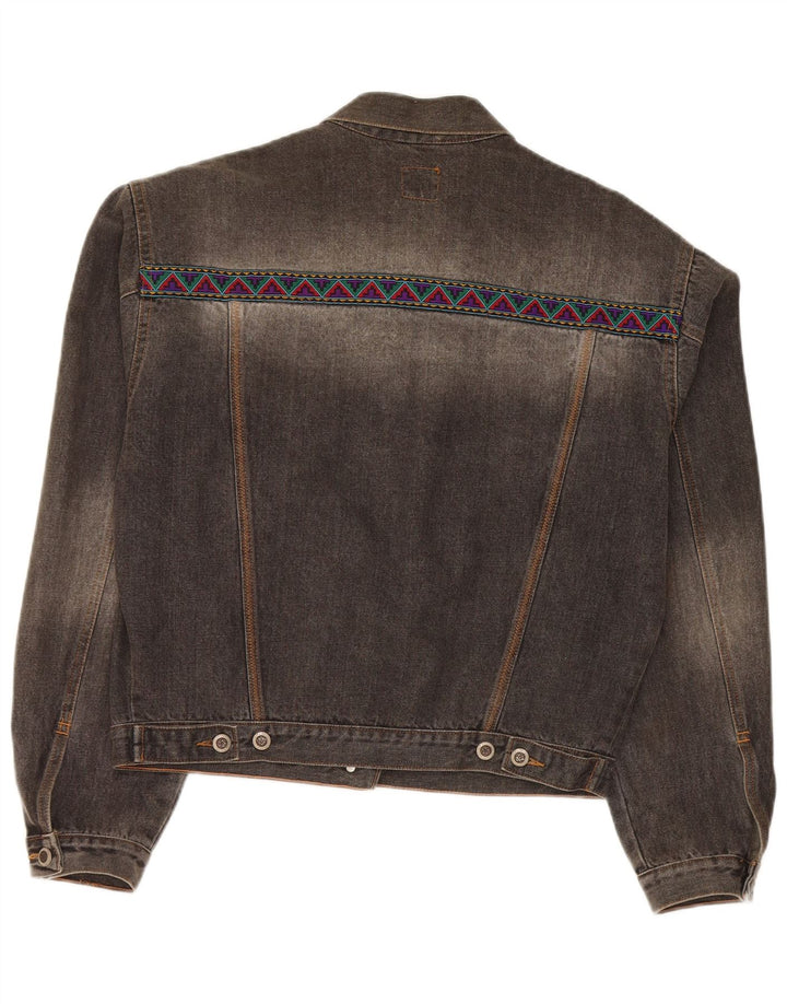 S.Oliver Veste en jean surdimensionnée pour femme UK 10 Petit coton gris